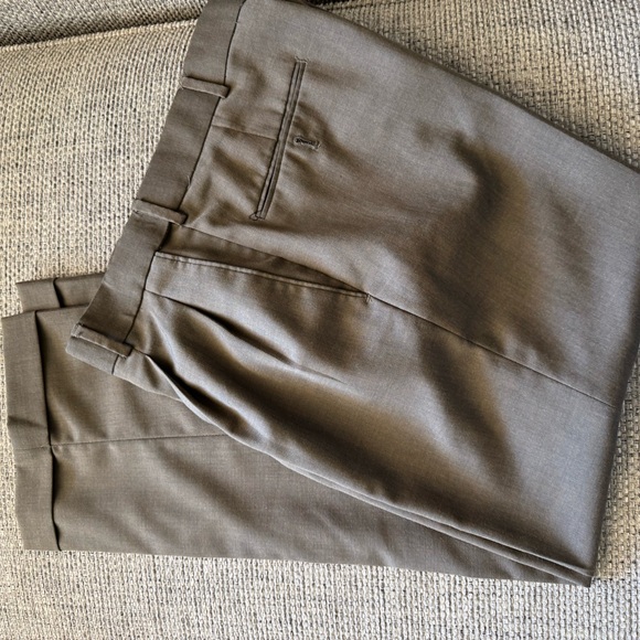 Men's Taupe Dress Pants - Picture 8 of 9